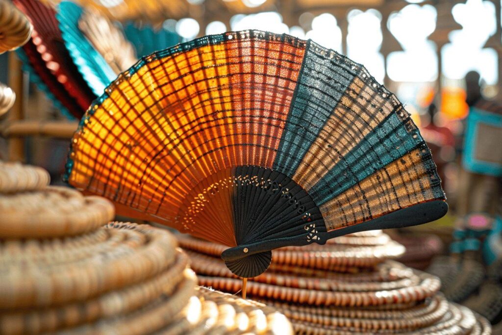 Éventail africain artisanal en wax : achetez en ligne un accessoire authentique fait main